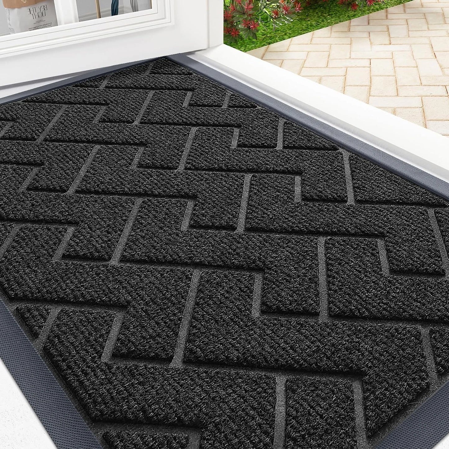 Door Mat Non Slip Heavy Duty Doormat Dirt Trapper Washable Door Matts Indoor