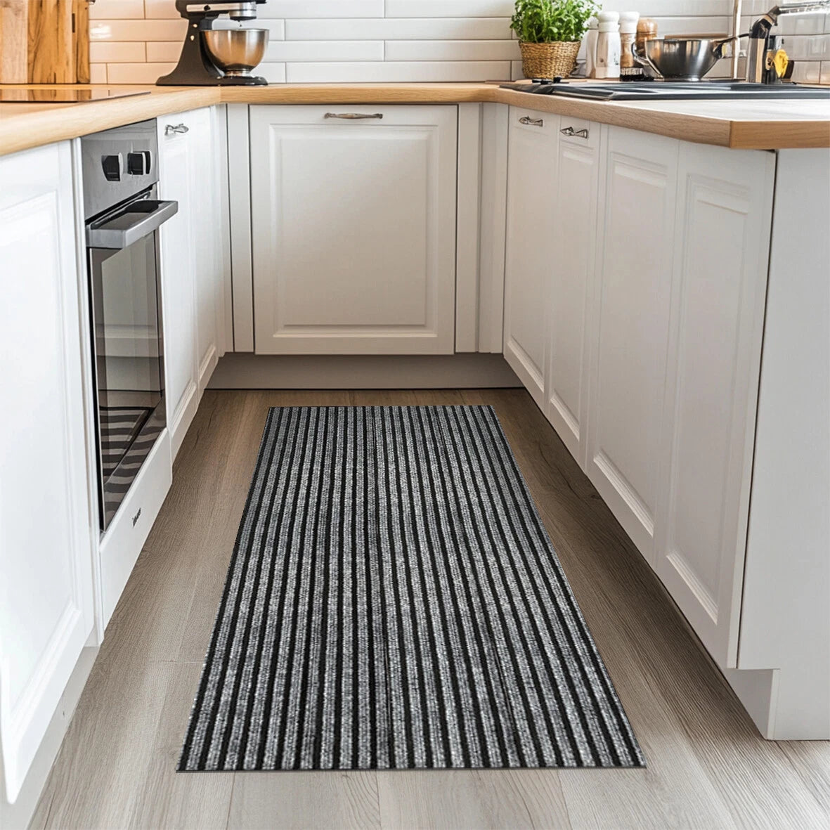 Non Slip Kitchen Runner Striped Indoor Mat Hallway Runner Rug Large Floor Mat