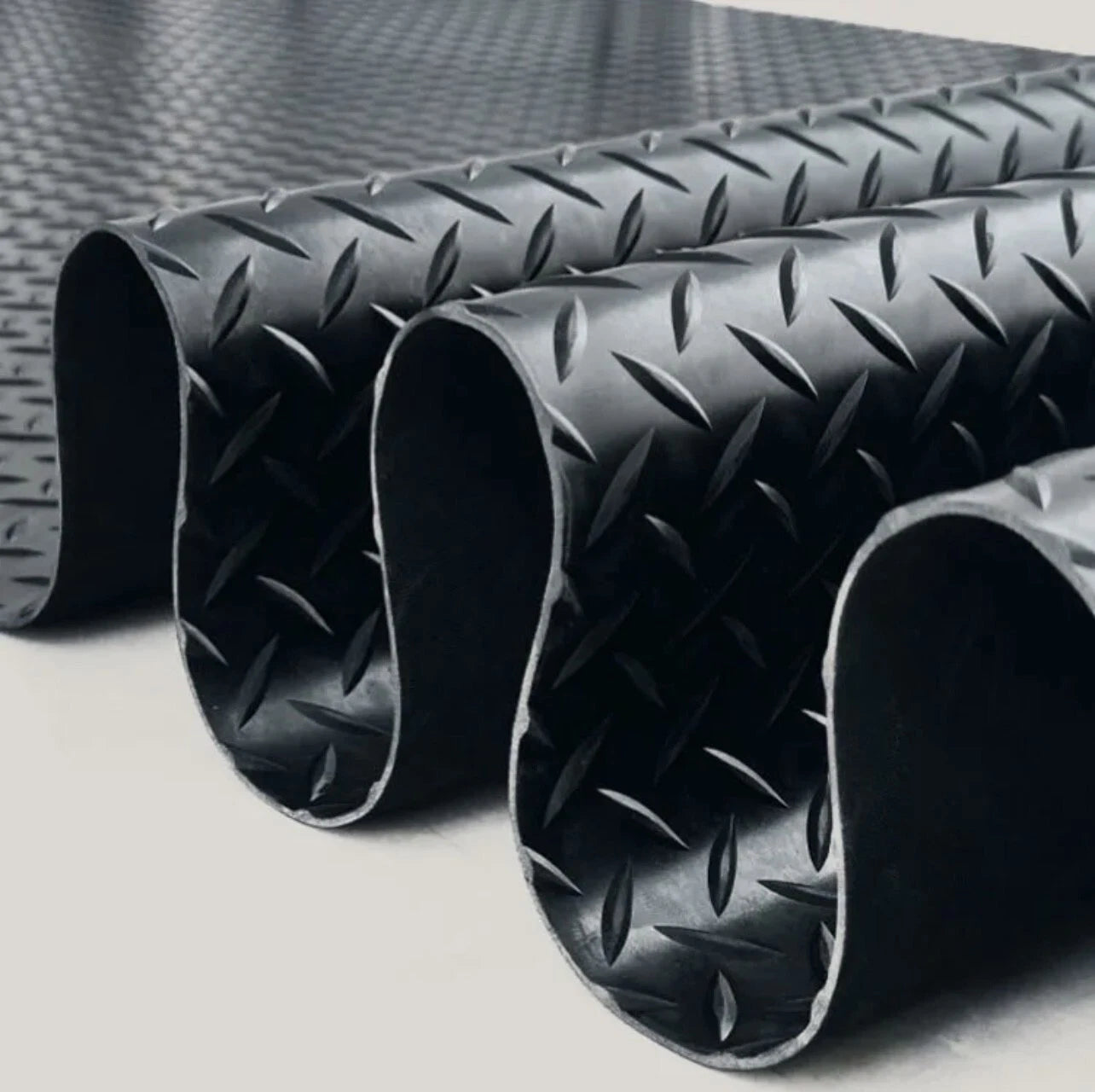 3mm Premium HD Checker Pattern Rubber Flooring For Van, Garage Floor, Gym