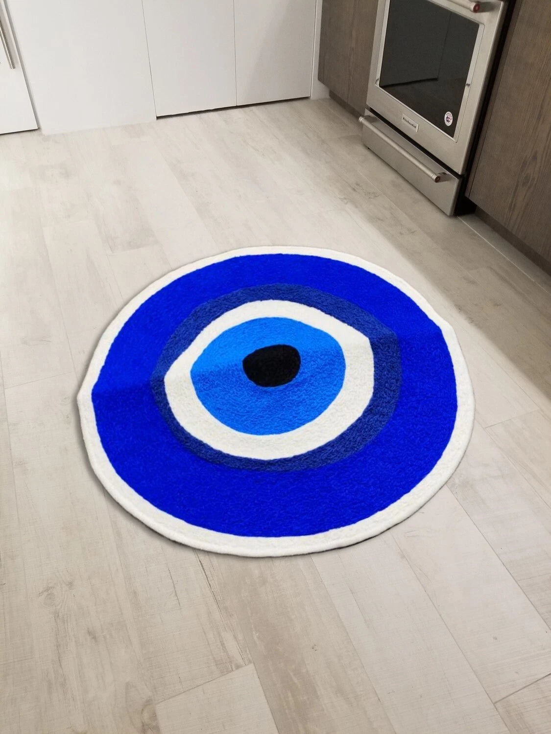 Evil Eye Symbol Bedroom Floor Mat Modern Area Rug Living Room Accent Wool Carpet