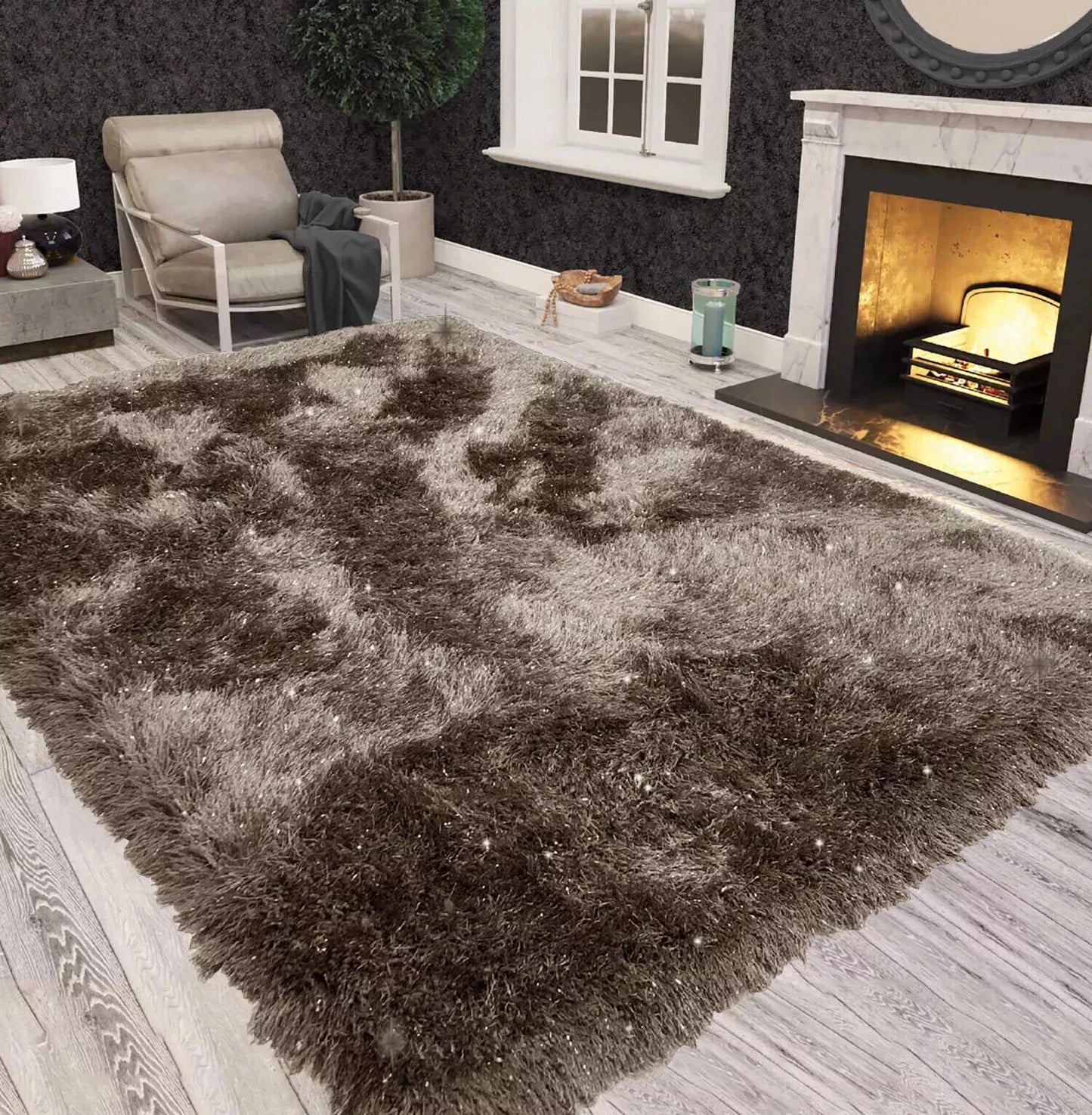 New Fluffy Rugs Large Shaggy Rug Living Room Bedroom Anti-Slip Carpet Floor Mat*