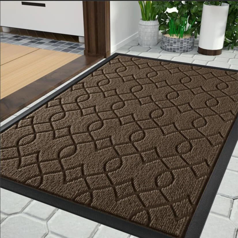 Front Door Mats, Heavy Duty Water Absorbent Mud Resistant 29.5" x 17" Brown