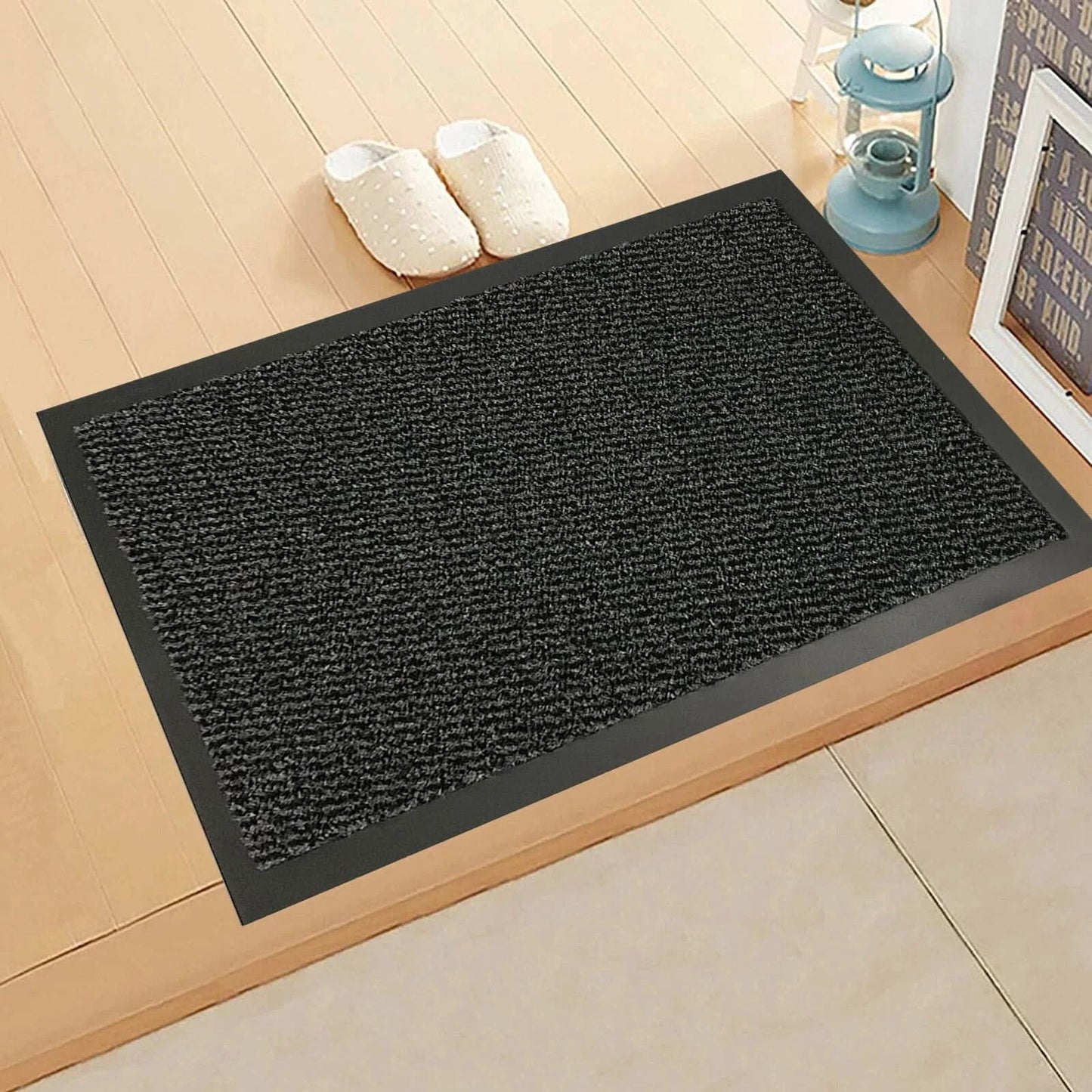 LARGE HEAVY DUTY BARRIER MAT GREY DOOR ENTRANCE NON-SLIP DIRT TRAPPER FLOOR RUGS