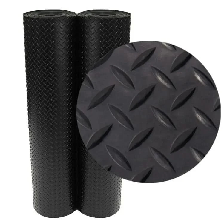 Heavy Duty Chequered Rubber Flooring Garage Matting Industrial Work Van Shed