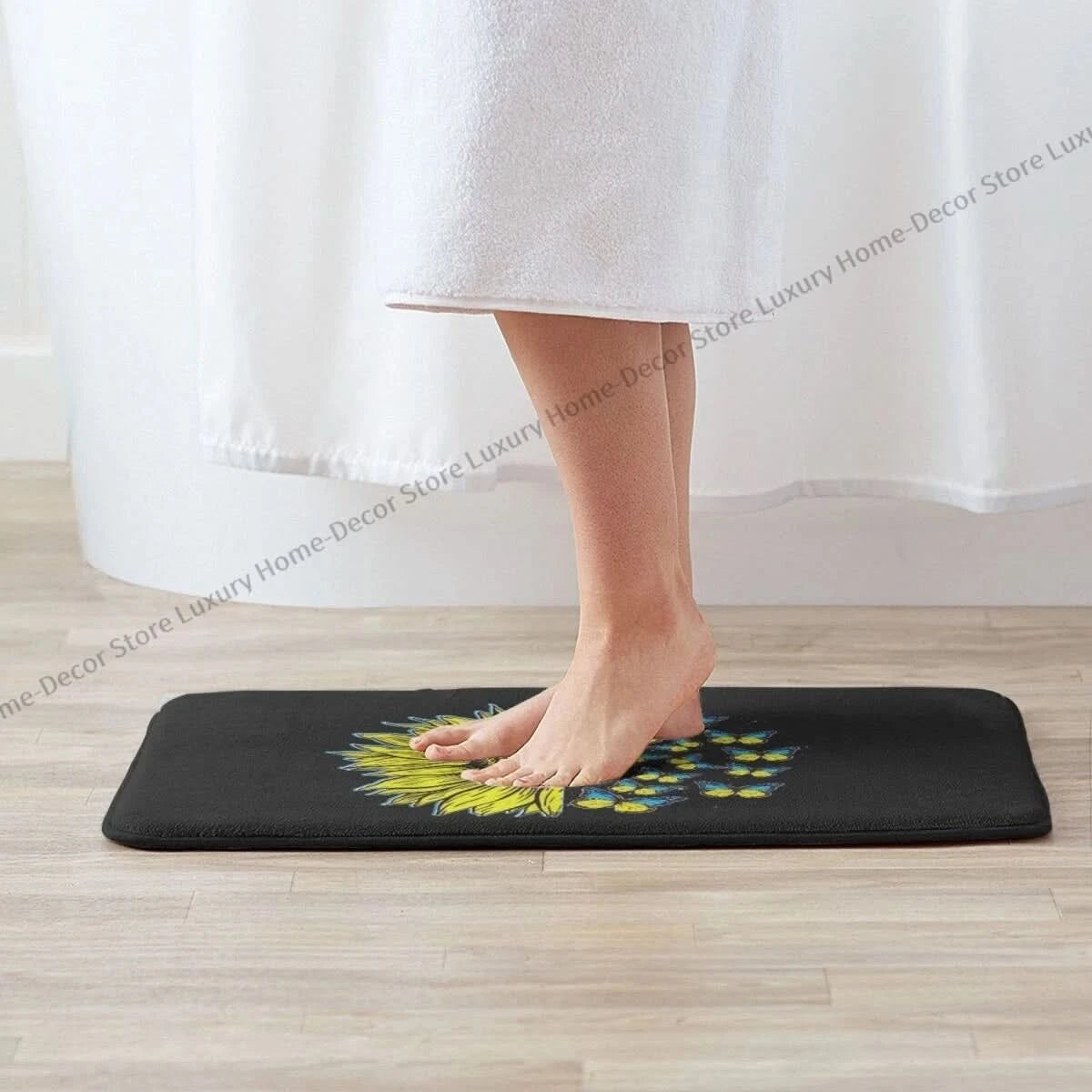 Kitchen Mat Ukrainian Sunflower Art Balcony Carpet Entrance Door Home Decorative