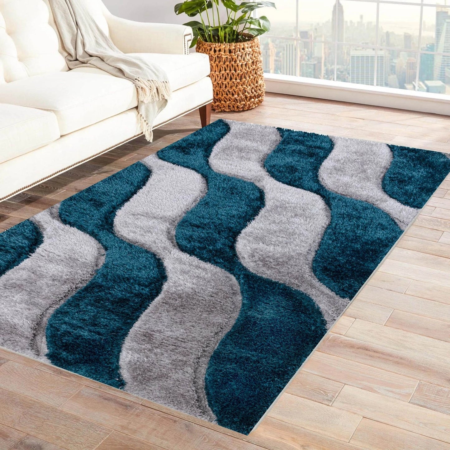 Fluffy Rugs Large Shaggy Rug Living Room Bedroom Anti-Slip Soft Carpet Floor Mat