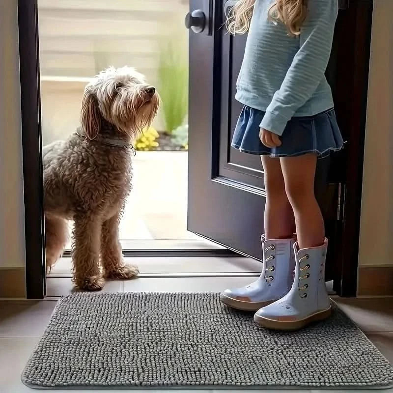 Grey Soft Microfibre Pet Dog Puppy Cat Mat Bed Doormat Absorbant Muddy Wet Paws
