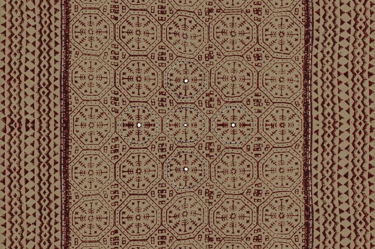 Brown Indigo Cotton Block Print Accent Area Dhurrie Rug Art Kitchen Mat 5x8 ft