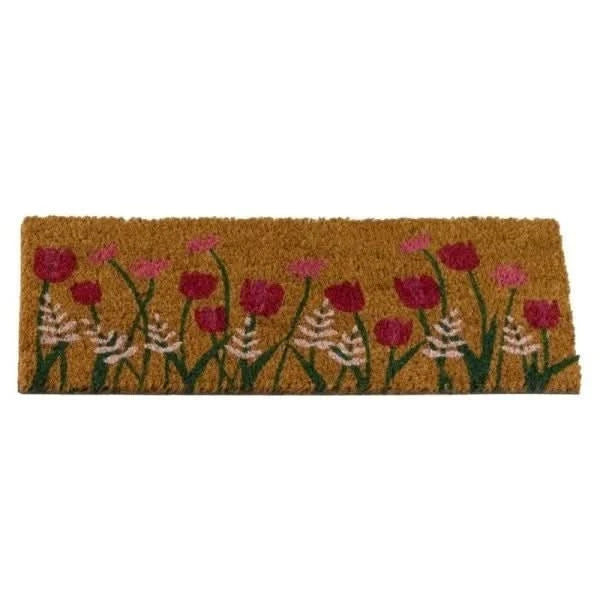 Heavy Duty Door Mat Non Slip Insert Flower Coir 53cm Entrance Rug Indoor Outdoor