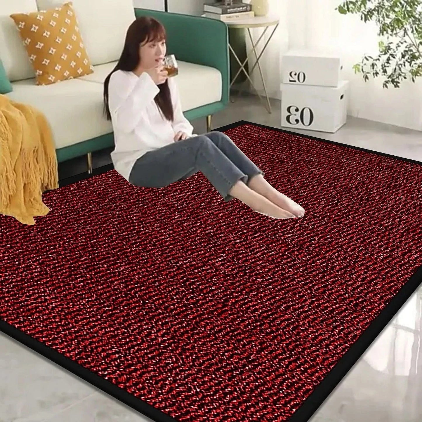 Heavy Duty Rubber Barrier Mat Long Hallway Runner Non Slip Door Mats Floor Mat