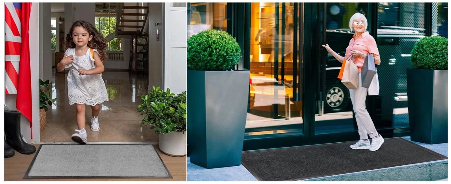 Washable Dirt Trapper Door mats non-slip stylish rubber backing Absorbent rugs