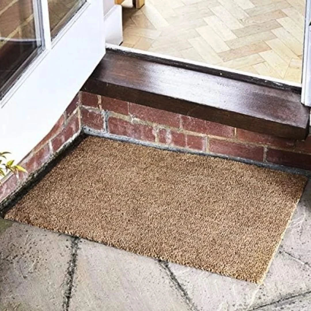 Heavy Duty Extra Large Plain Natural Coir Door Mat Entrance Floor Indoor Outdoor