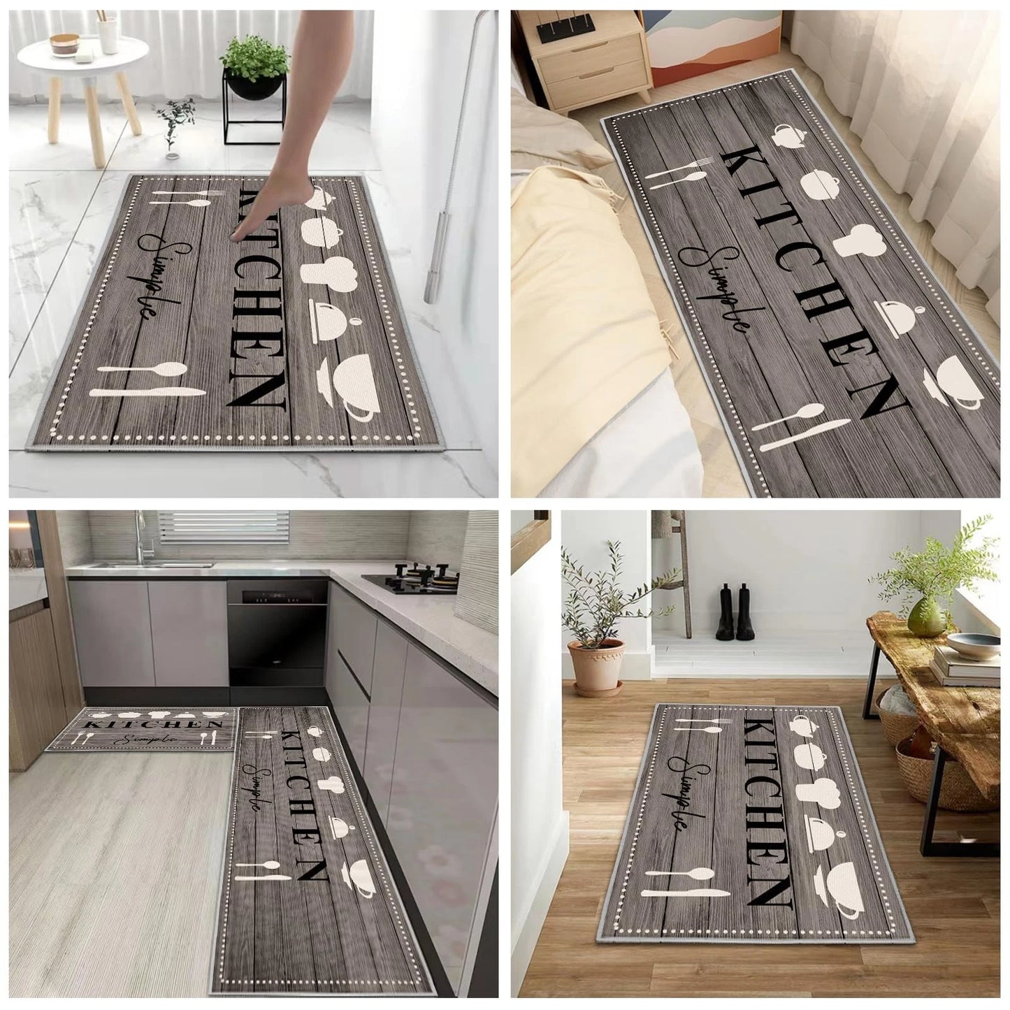 HSGLGNA Kitchen Rugs Runner Set of 2 Anti Fatigue Kitchen Floor Mat for Home
