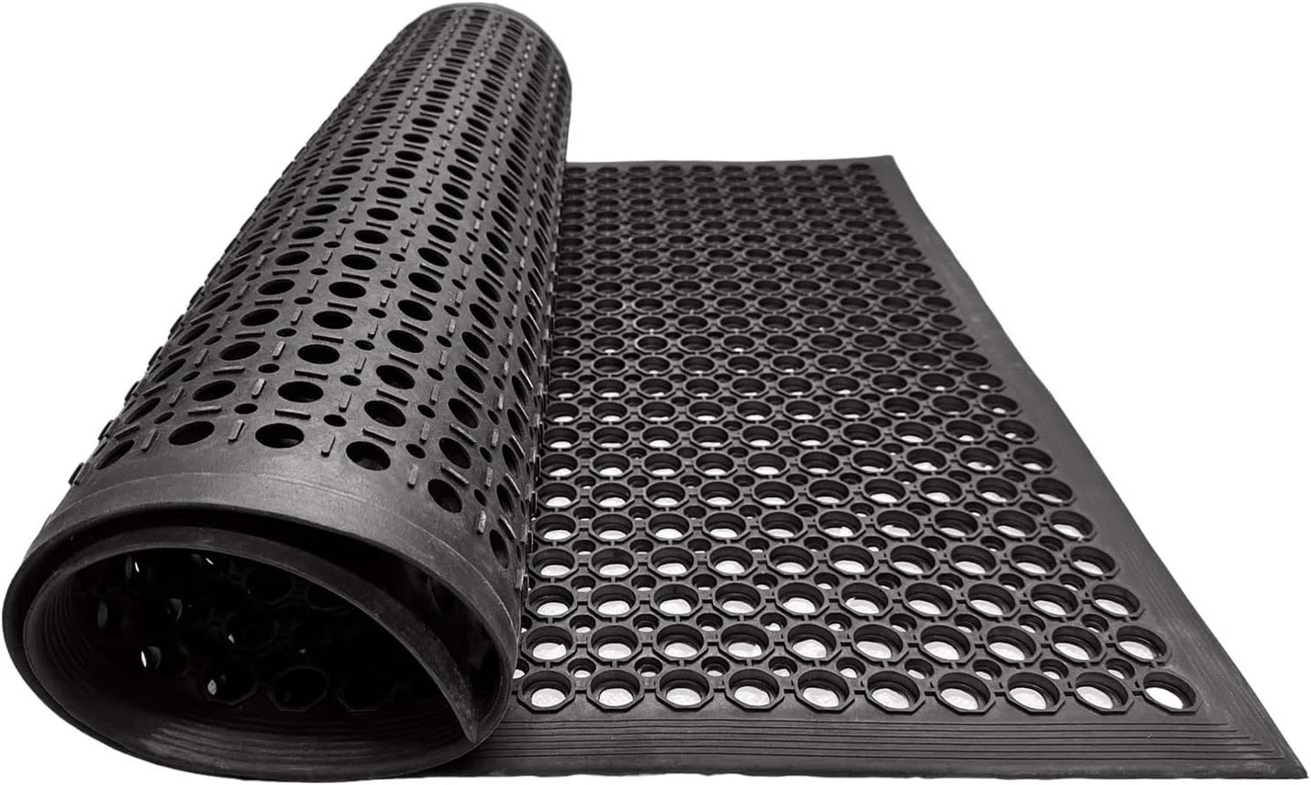 Commercial Rubber Mat Anti-Fatigue Non-Slip Drainage Floor Mat for Outdoor Use
