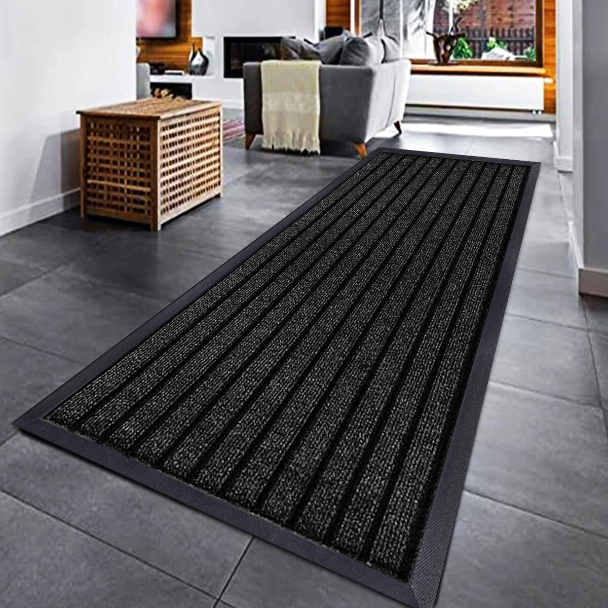 Heavy Duty Rubber Barrier Mat Non Slip Door Mats Hallway Kitchen Runner Area Rug