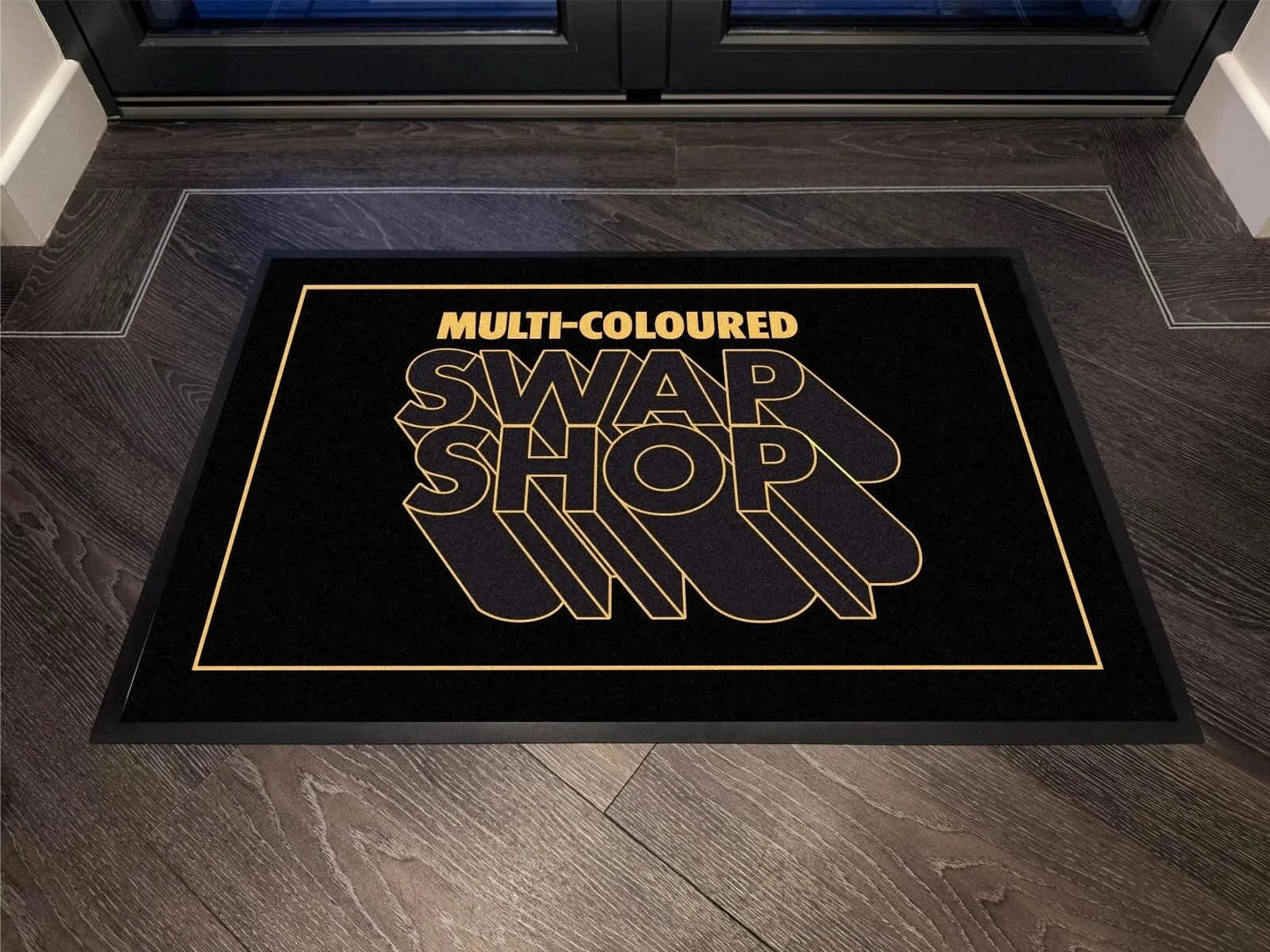 Swap Shop Black Door Floor Mat House Garage Sign Workshop