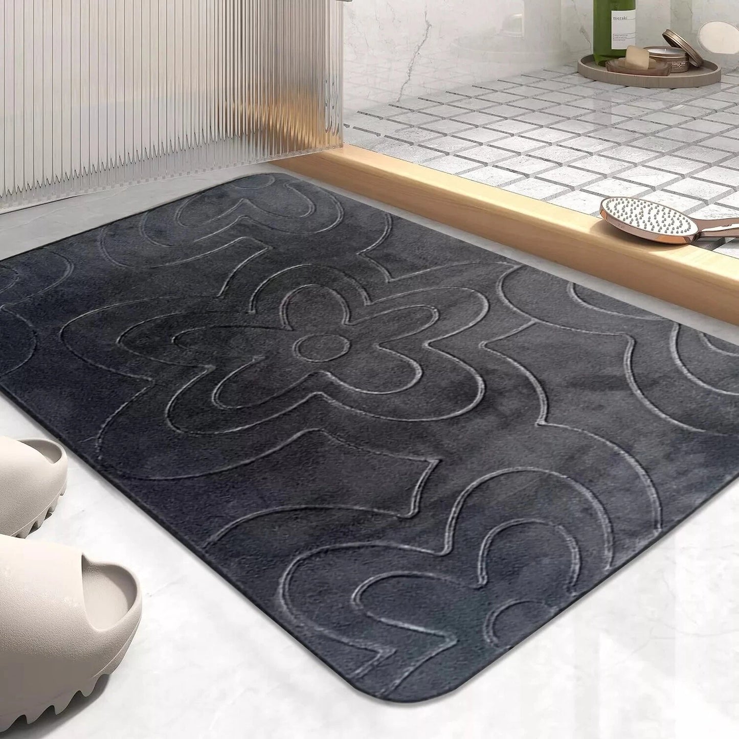 Non Slip Bath Mat Extra Large Bathroom Rug Water Absorbent Toilet Pedestal Mats