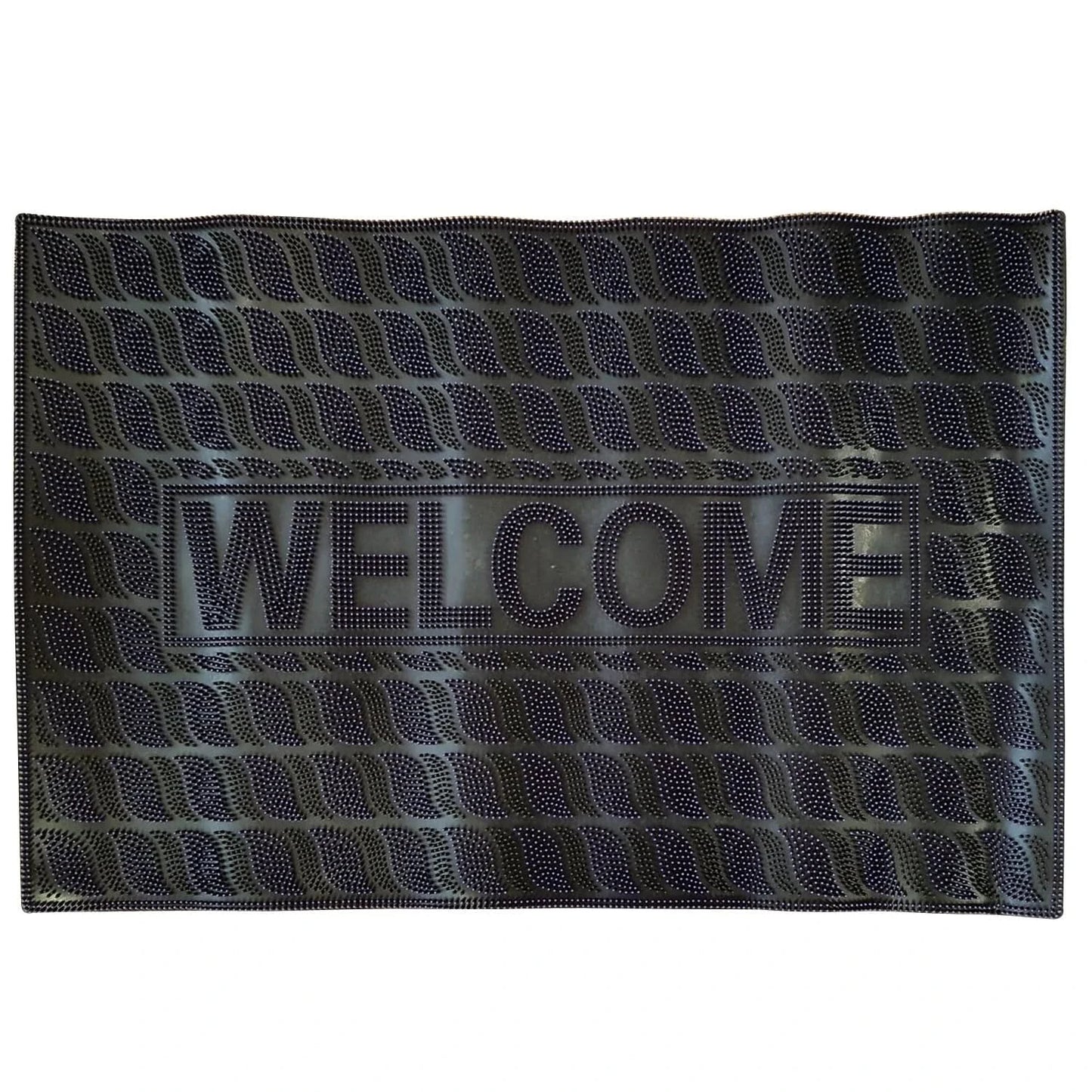 Heavy Duty Slip-Resistant Rubber Door Mat Welcome Design Outdoor Front Doormat