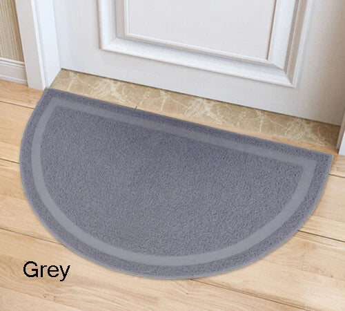 Half Moon Semi-Circle Non Slip Washable PVC Entrance Door Mat Floor Mat 36x60cm