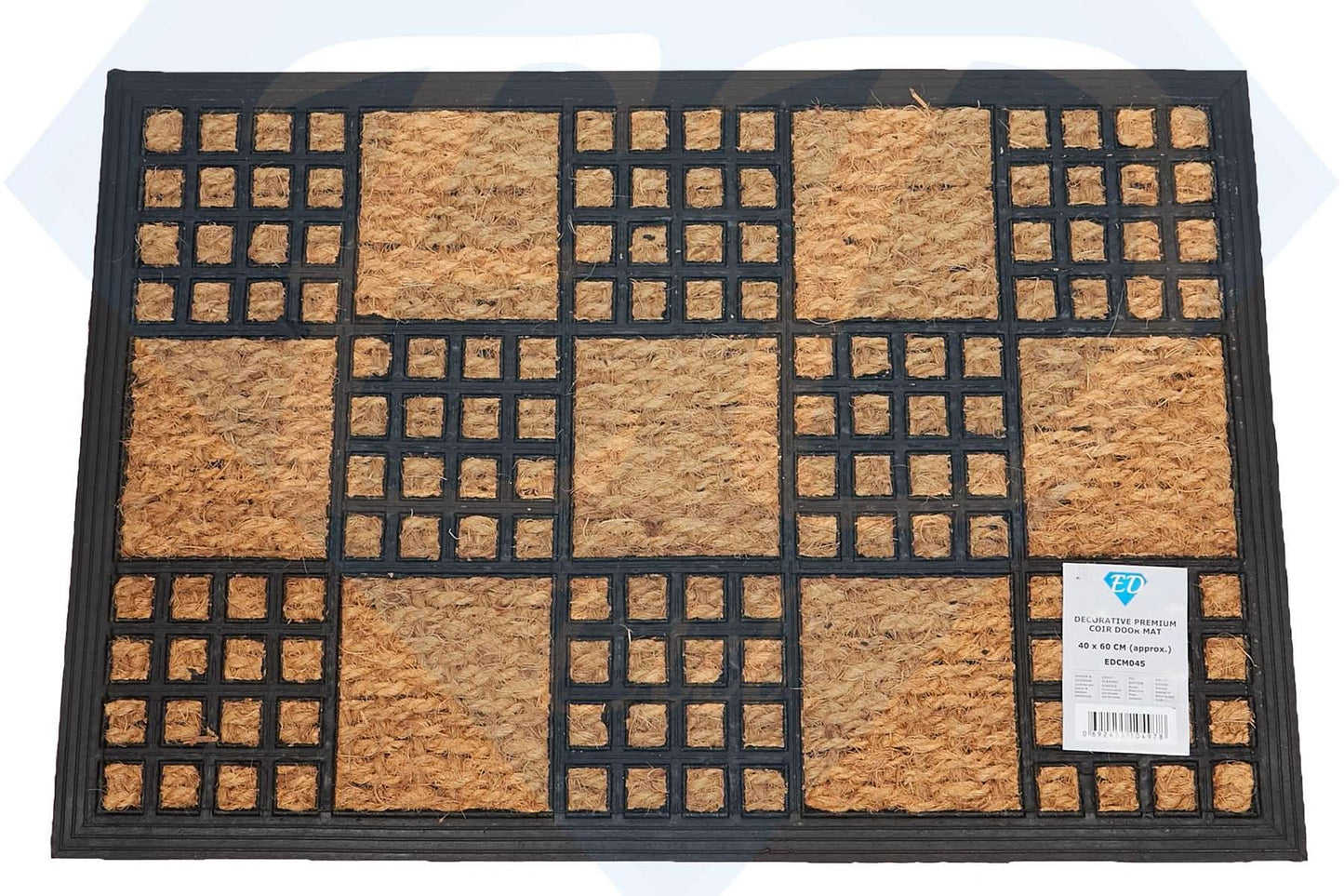 Non Slip Door Interior Exterior PVC Rubber Coir Household Absortbent Welcome Mat