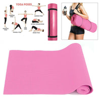 183x60 Yoga Mat 10mm Thick Non Slip Fitness Exercise Pilates Gym Workout