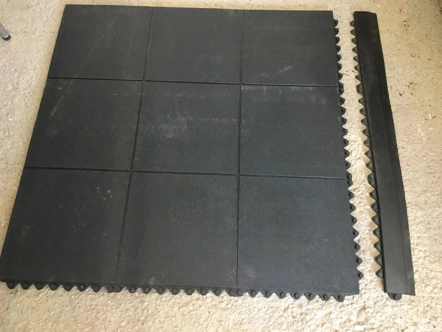 Interlocking Rubber Gym mat 3'' long Edging mat corner and straight edge