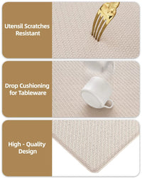 COLOR&GEOMETRY Kitchen Rug Set Anti-Fatigue Cushioned Non-Skid Mats – Beige 17x2