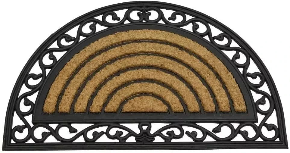 Large Outside Door Mat 75cm Heavy Rubber Coir Duty Mat Front Outdoor Entrance