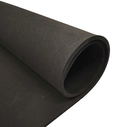 BLACK NEOPRENE PLAIN SPONGE/FOAM RUBBER SHEET 1M WIDE X 1.5mm - 12mm THICK