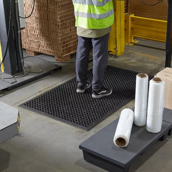 36" x 60" Black Rubber Anti Fatigue Slip Floor Mat 1/2" Thick Commercial 3' x 5'