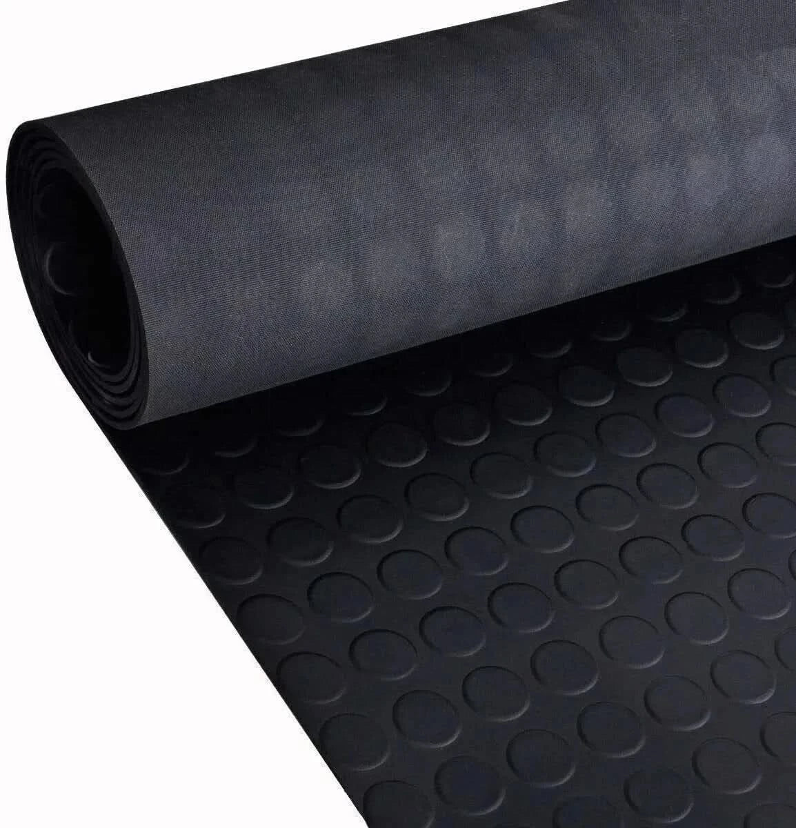3MM Rubber Floor Matting Heavy Duty Black Anti Slip Garage Gym Coin 1.3m Wide