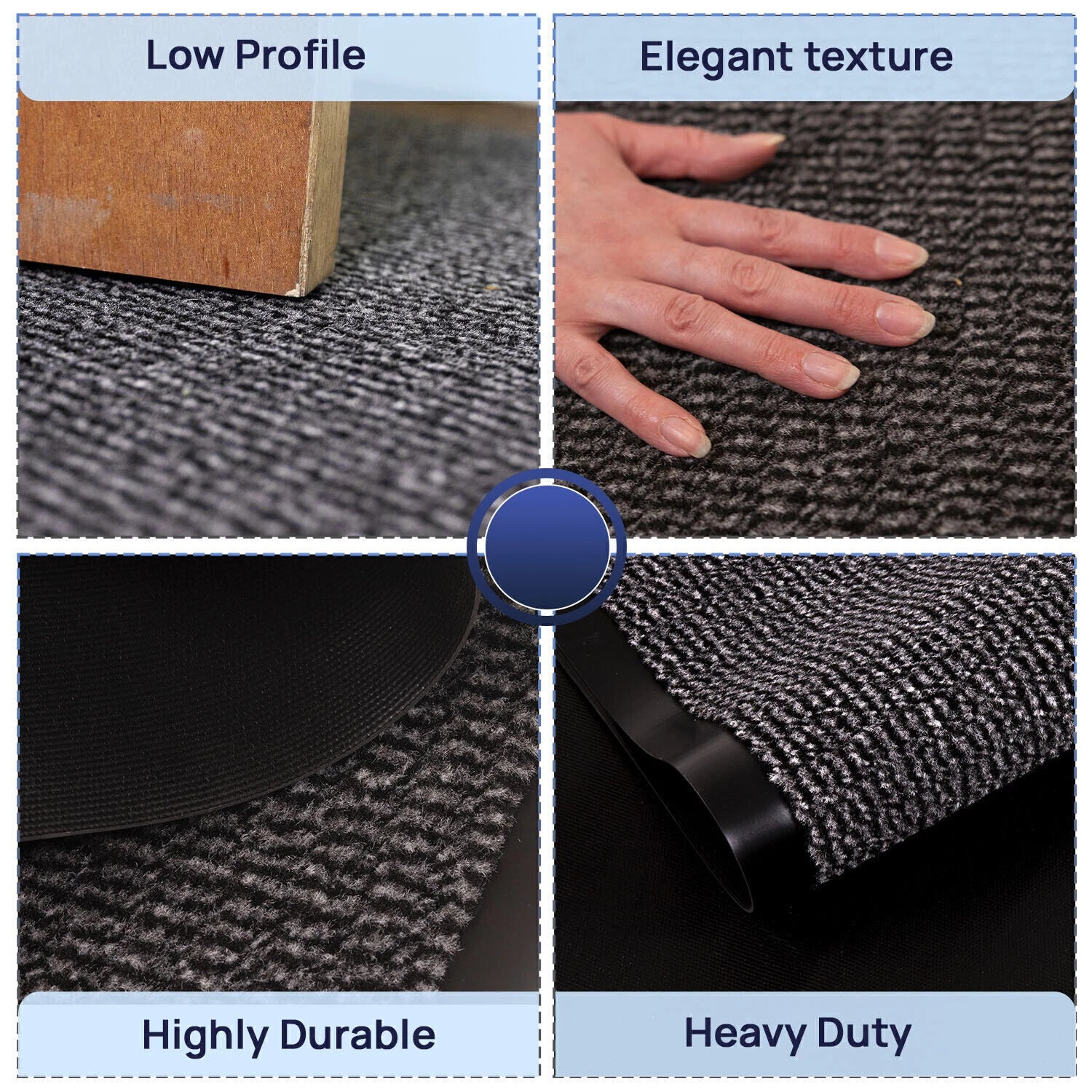Heavy Duty Non Slip Rubber Back Barrier Door Mat Kitchen Doormats Hallway Rug