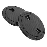 (Black)2PCS Boat Deck Plates Non Slip Round Shape Thickened Rubber Ring
