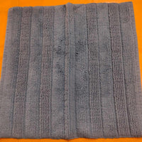 Handloomed Teal Striped Cotton Rug, Bath Mat for All Rooms & Wet Areas