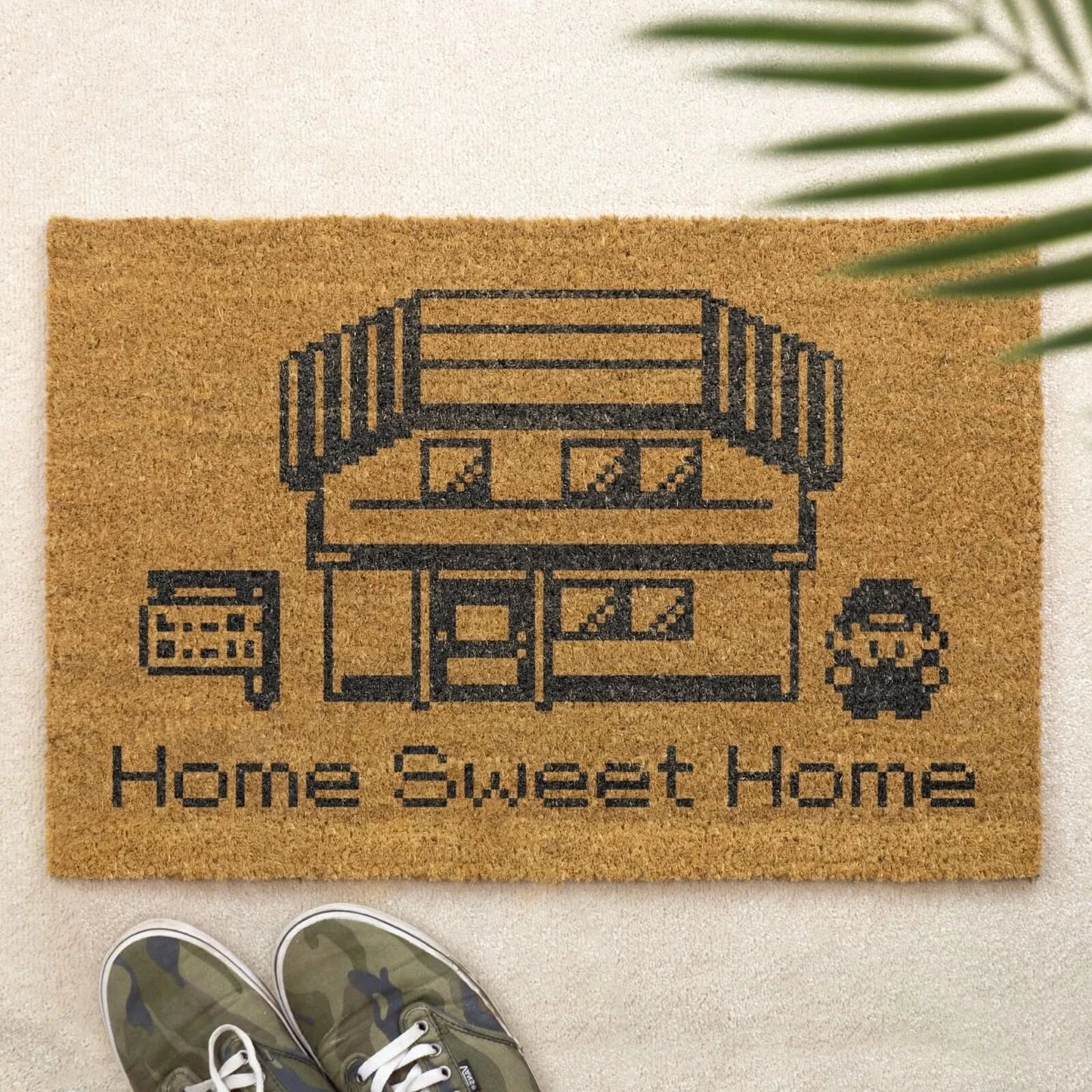 Home Sweet Home Brush Door Mat Video Game Front Doormat Custom Printed