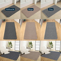 Door Mats Washable Hallway Runners Rugs Indoor Non Slip Stripe Kitchen, Corridor