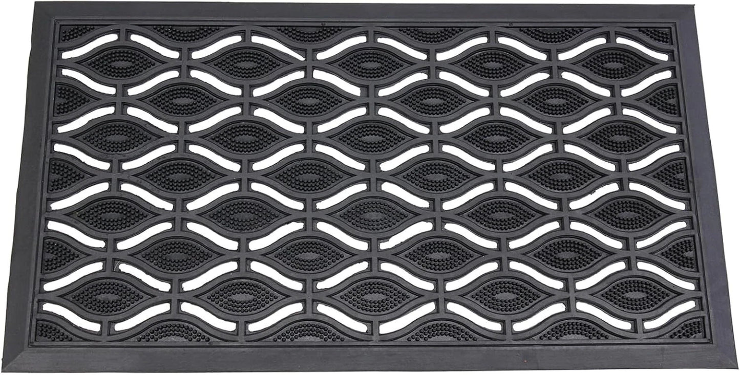 Heavy Duty Rubber Door Mat Non-Slip Dirt Scraper for Garden Front Entrance Eye