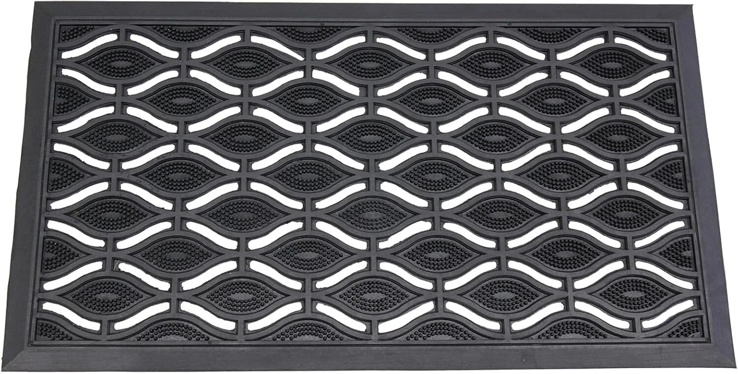 Heavy Duty Rubber Door Mat Non-Slip Dirt Scraper for Garden Front Entrance Eye