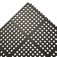 Non Slip Rubber Bar Floor Mat Safety Tile 90m x 90cm 3' x 3' Anti Fatigue Black