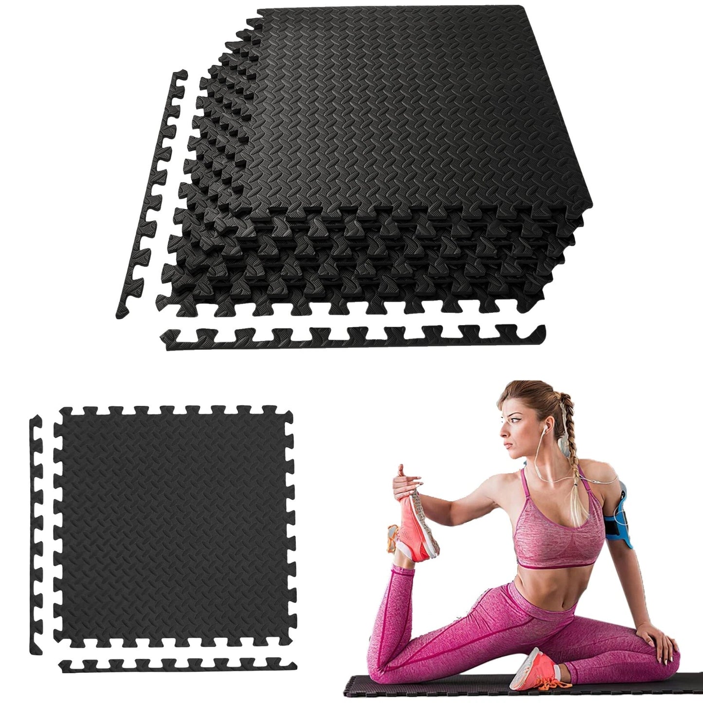 Interlocking Soft EVA Foam Floor Mat Tiles Gym Yoga Play Room Hot Tub Spa Tent