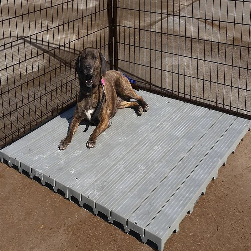 Cove Products Single Large 2 X 4 Raised Dog Kennel Run Flooring Panel Gray