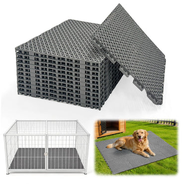 12Pcs 12 * 12 * 0.51inch Dog Kennel Flooring Interlocking Drainage Waterproof...