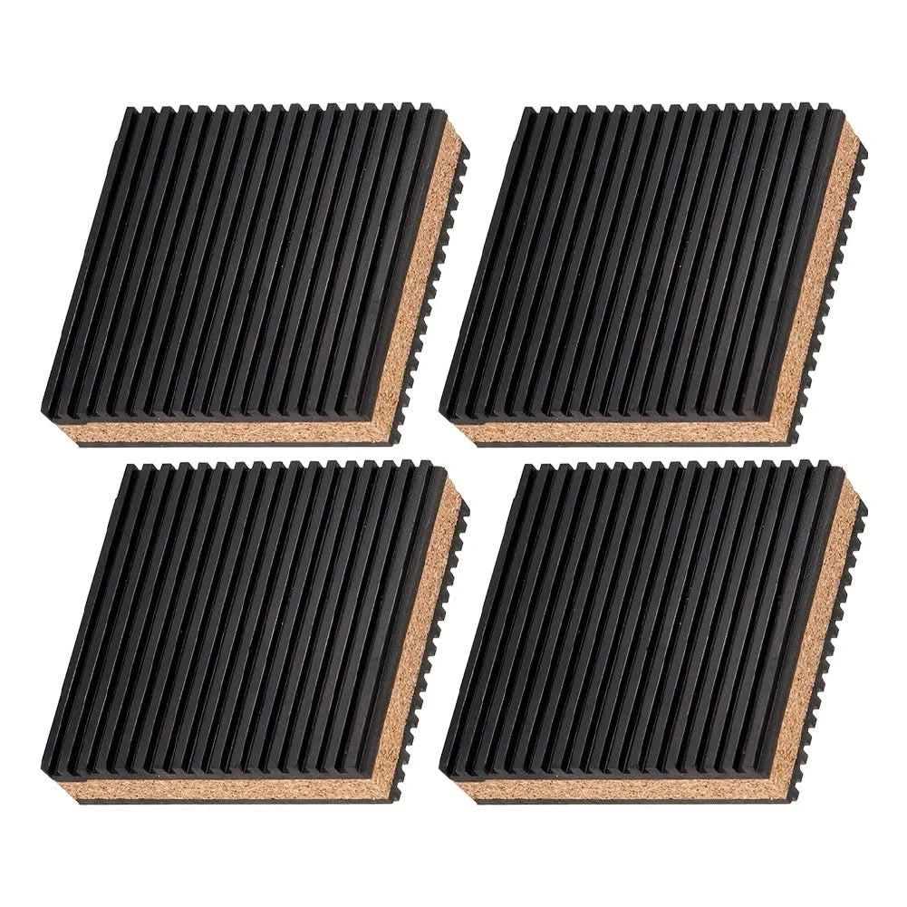 Composite Rubber Cork Mats Set of 4 for Enhanced Stability and Noise Control