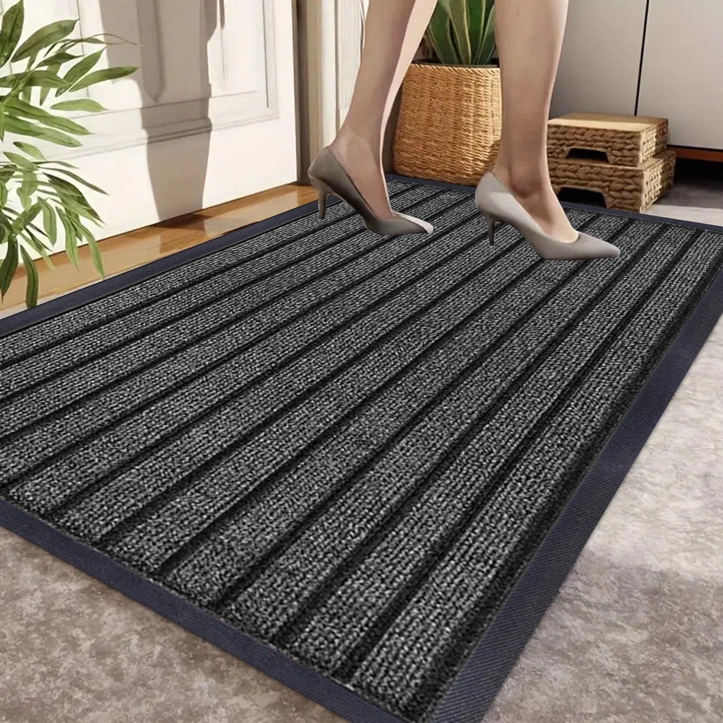 Heavy Duty Non Slip Rubber Mat Indoor Outdoor Washable Weather Resistant