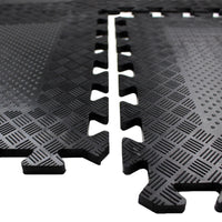 Heavy Duty Rubber Gym Mats Garage Flooring Tiles Commercial Interlocking 4pcs