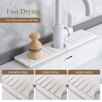 Natural Diatomaceous Earth Slanted Edge Mat for Fast Drying on Kitchen Counter
