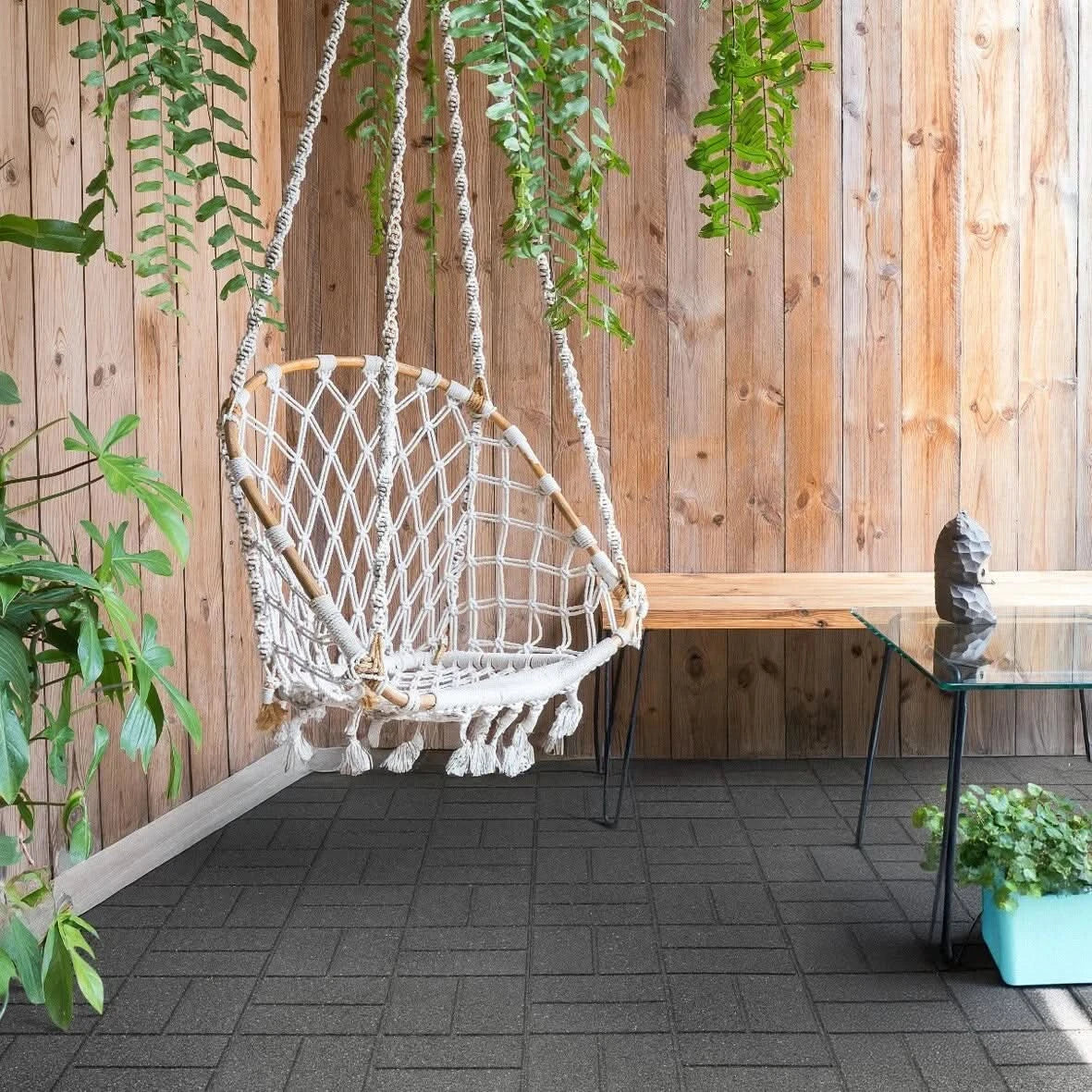 Nicoman Paver Stone Recycled Rubber Stepping Stone Decking Tile For Garden Patio