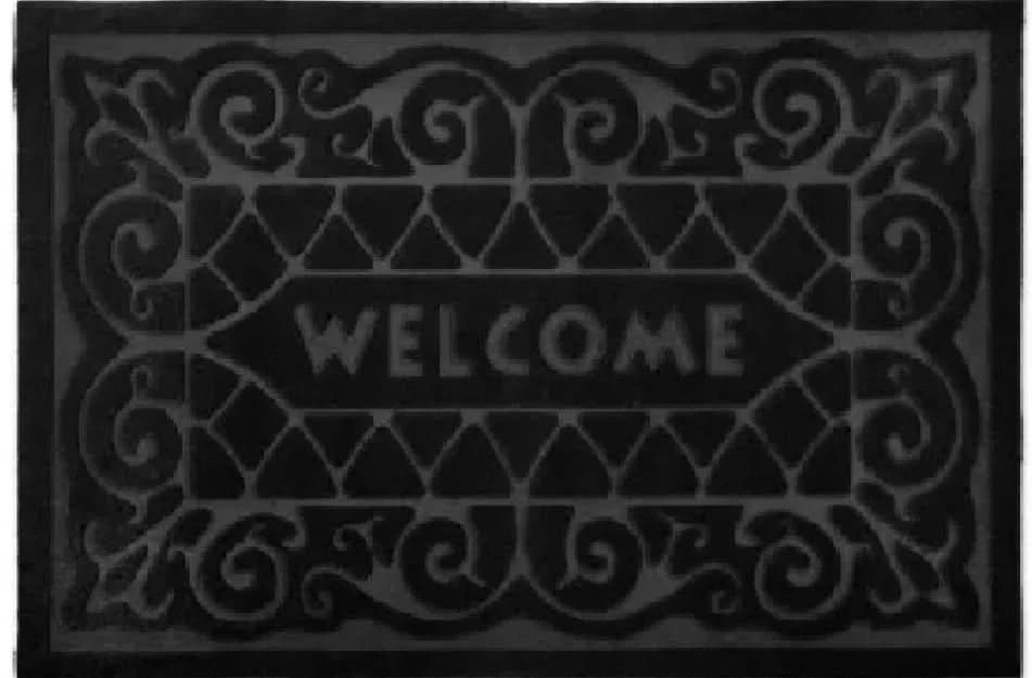 Non Slip Heavy Duty Black Welcome Mat Washable 40 x 60 Dirt Trapper Rubber Mat