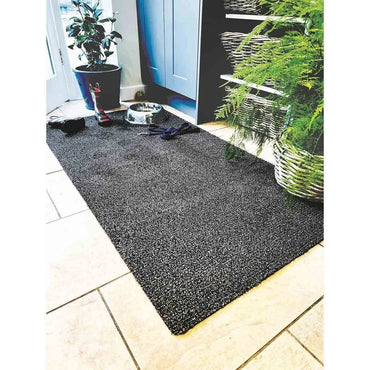 Heavy Duty Rubber Mat Non Slip Hall Runner Rug Door Mats in charcoal grey