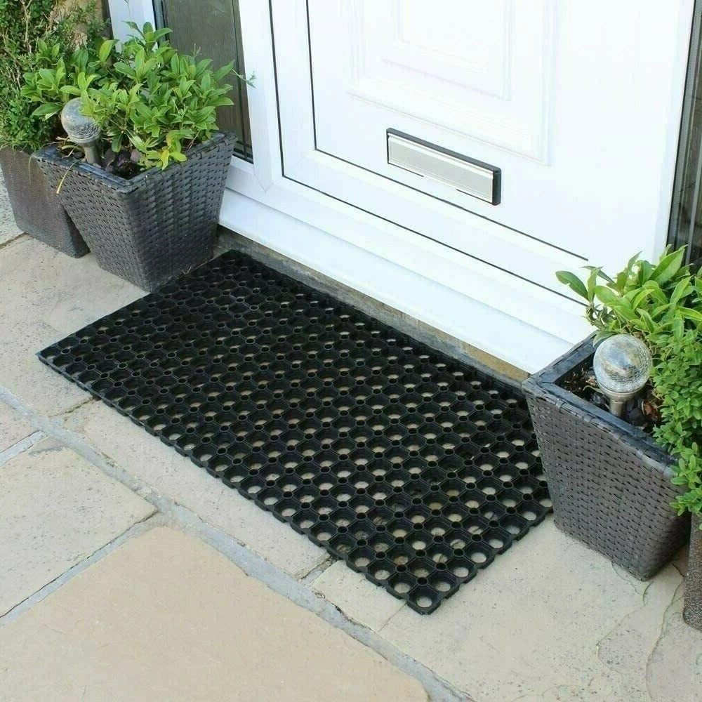 Rondo Heavy Duty Rubber Ring Mat Rug Front Door Non Slip Scraper Outdoor Doormat